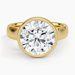 Luna 4mm Bezel Ring Yellow Gold 18k Round Engagement Ring