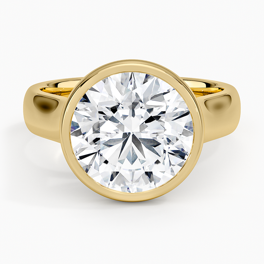 Luna 4mm Bezel Ring Yellow Gold 18k Round Engagement Ring