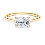 East-West Solitaire Engagement Ring 18K Yellow Gold CU