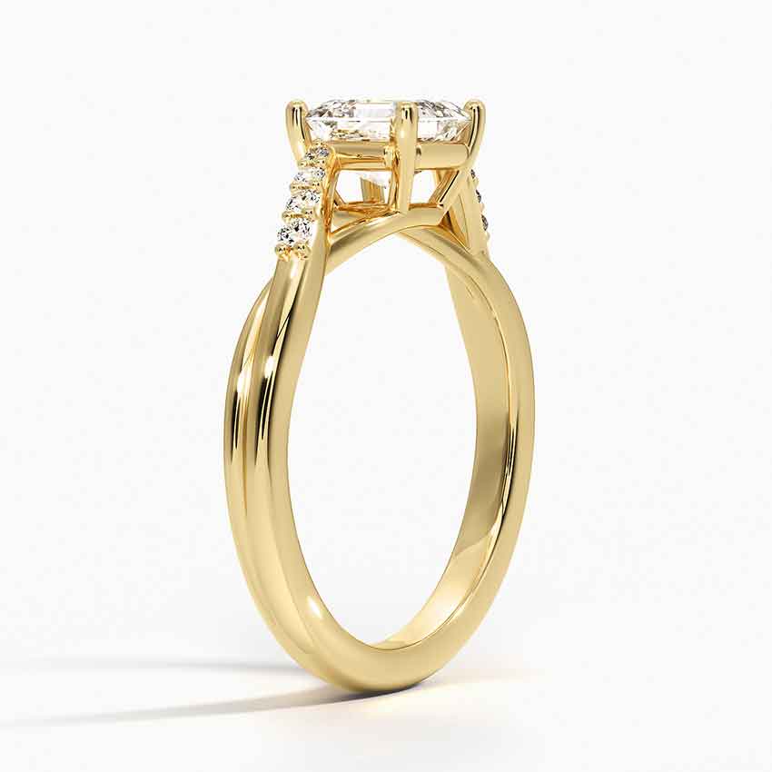 Chamise Diamond Ring (1/15 ct. tw.) Yellow Gold 18k Asscher Engagement Ring