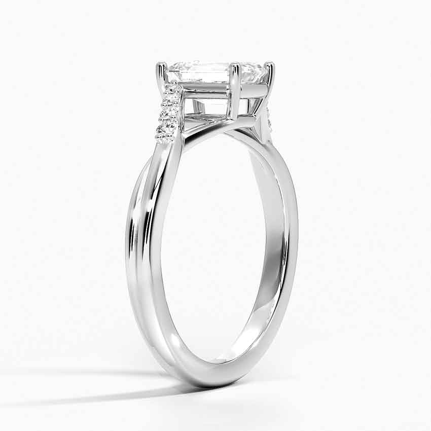 Chamise Diamond Ring (1/15 ct. tw.) Platinum Emerald Engagement Ring