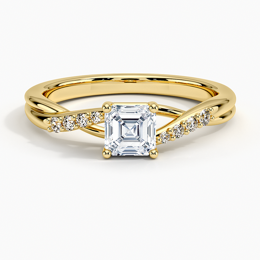 Chamise Diamond Ring (1/15 ct. tw.) Yellow Gold 18k Asscher Engagement Ring