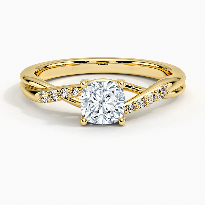 Chamise Diamond Ring (1/15 ct. tw.) Yellow Gold 18k Cushion Engagement Ring