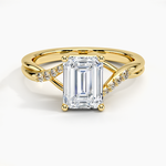 Chamise Diamond Ring (1/15 ct. tw.) Yellow Gold 18k Emerald Engagement Ring