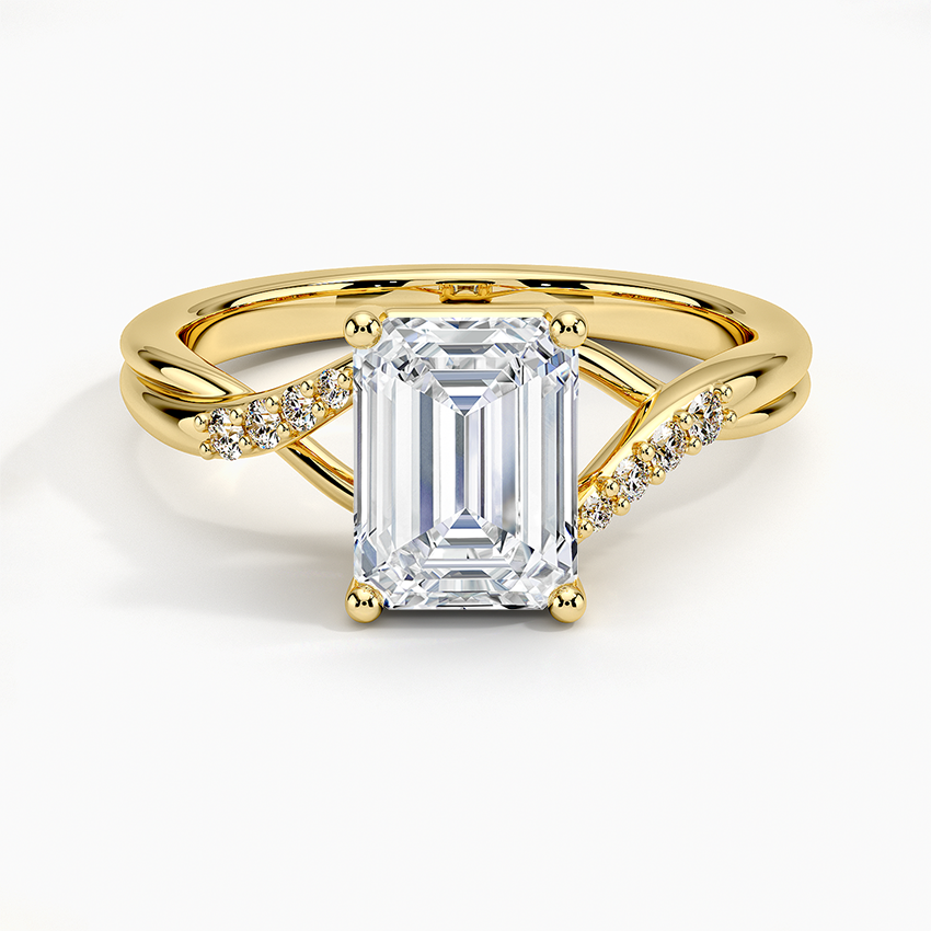 Chamise Diamond Ring (1/15 ct. tw.) Yellow Gold 18k Emerald Engagement Ring