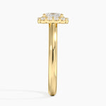 Lotus Flower Halo Diamond Ring (1/4 ct. tw.) Yellow Gold 18k Asscher Engagement Ring