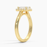 Lotus Flower Halo Diamond Ring (1/4 ct. tw.) Yellow Gold 18k Emerald Engagement Ring