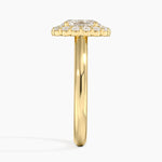 Lotus Flower Halo Diamond Ring (1/4 ct. tw.) Yellow Gold 18k Oval Engagement Ring
