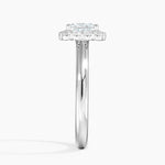 Lotus Flower Halo Diamond Ring (1/4 ct. tw.) Platinum Princess Engagement Ring