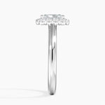 Lotus Flower Halo Diamond Ring (1/4 ct. tw.) Platinum Radiant Engagement Ring