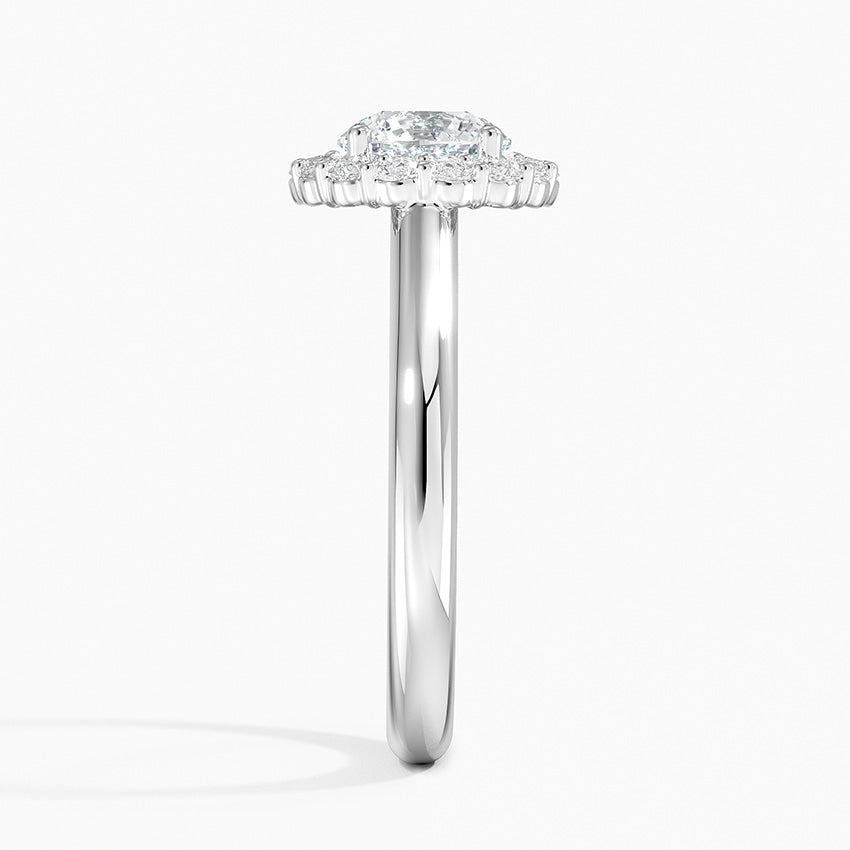 Lotus Flower Halo Diamond Ring (1/4 ct. tw.) Platinum Round Engagement Ring