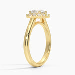 Lotus Flower Halo Diamond Ring (1/4 ct. tw.) Yellow Gold 18k Round Engagement Ring