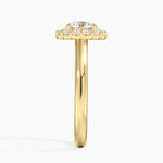 Lotus Flower Halo Diamond Ring (1/4 ct. tw.) Yellow Gold 18k Round Engagement Ring