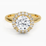 Lotus Flower Halo Diamond Ring (1/4 ct. tw.) Yellow Gold 18k Round Engagement Ring