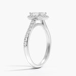 Halo Diamond Ring with Side Stones (1/3 ct. tw.) Platinum Asscher Engagement Ring