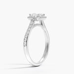 Halo Diamond Ring with Side Stones (1/3 ct. tw.) Platinum Cushion Engagement Ring