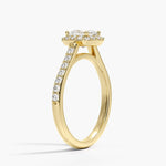 Halo Diamond Ring with Side Stones (1/3 ct. tw.) Yellow Gold 18k Cushion Engagement Ring