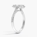 Halo Diamond Ring with Side Stones (1/3 ct. tw.) Platinum Marquise Engagement Ring