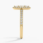 Halo Diamond Ring with Side Stones (1/3 ct. tw.) Yellow Gold 18k Marquise Engagement Ring