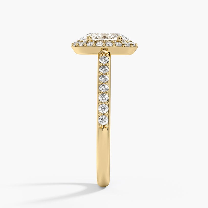 Halo Diamond Ring with Side Stones (1/3 ct. tw.) Yellow Gold 18k Oval Engagement Ring