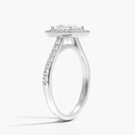 Halo Diamond Ring with Side Stones (1/3 ct. tw.) Platinum Princess Engagement Ring