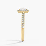 Halo Diamond Ring with Side Stones (1/3 ct. tw.) Yellow Gold 18k Princess Engagement Ring