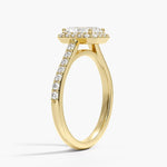 Halo Diamond Ring with Side Stones (1/3 ct. tw.) Yellow Gold 18k Radiant Engagement Ring