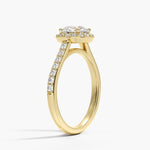 Halo Diamond Ring with Side Stones (1/3 ct. tw.) Yellow Gold 18k Round Engagement Ring