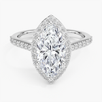 Halo Diamond Ring with Side Stones (1/3 ct. tw.) Platinum Marquise Engagement Ring