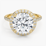 Halo Diamond Ring with Side Stones (1/3 ct. tw.) Yellow Gold 18k Round Engagement Ring