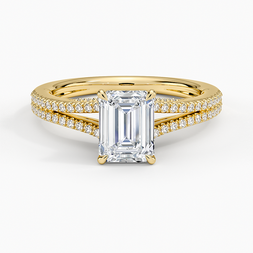 Icon Diamond Ring (1/3 ct. tw.) Yellow Gold 18k Emerald Engagement Ring