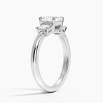 Petite Rhiannon Three Stone Diamond Ring (1/4 ct. tw.) Platinum Asscher Engagement Ring
