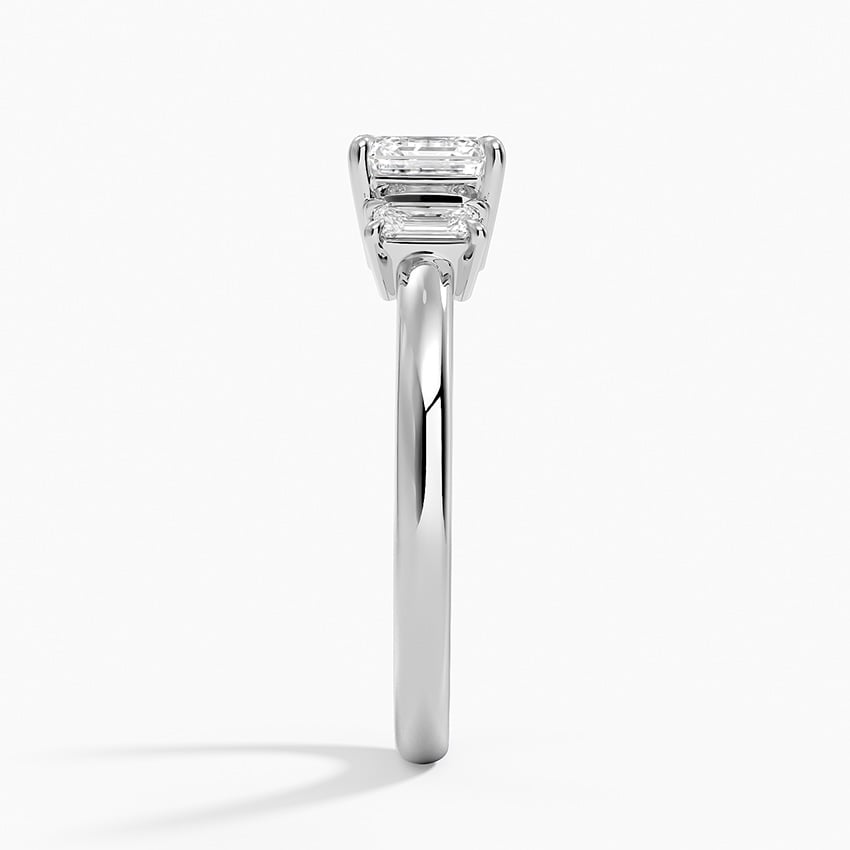 Petite Rhiannon Three Stone Diamond Ring (1/4 ct. tw.) Platinum Asscher Engagement Ring