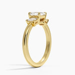 Petite Rhiannon Three Stone Diamond Ring (1/4 ct. tw.) Yellow Gold 18k Asscher Engagement Ring