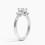 Petite Rhiannon Three Stone Diamond Ring (1/4 ct. tw.) Platinum Cushion Engagement Ring