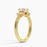 Petite Rhiannon Three Stone Diamond Ring (1/4 ct. tw.) Yellow Gold 18k Cushion Engagement Ring