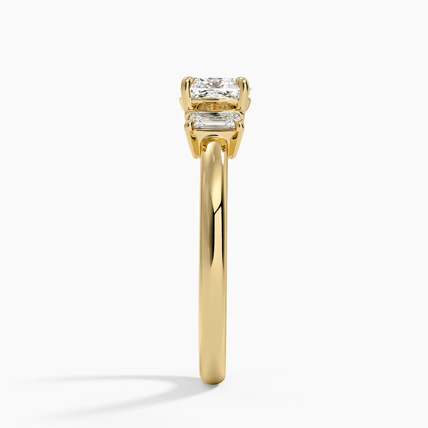 Petite Rhiannon Three Stone Diamond Ring (1/4 ct. tw.) Yellow Gold 18k Cushion Engagement Ring