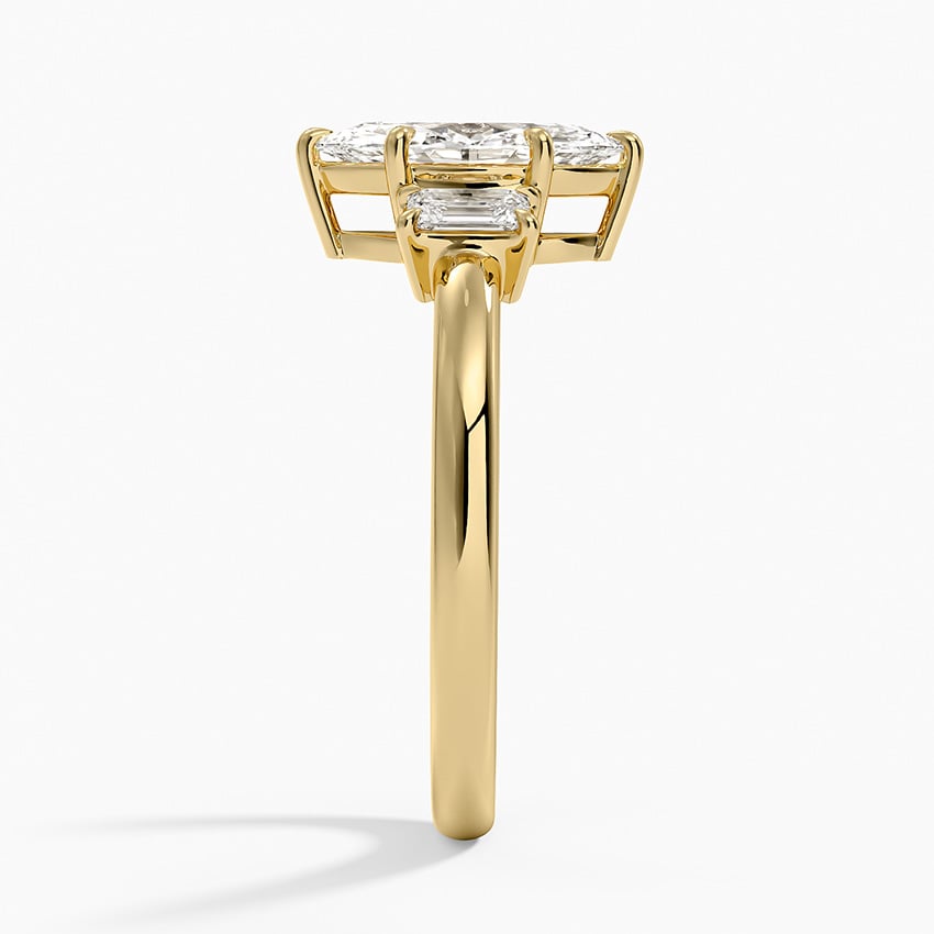 Petite Rhiannon Three Stone Diamond Ring (1/4 ct. tw.) Yellow Gold 18k Marquise Engagement Ring