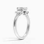Petite Rhiannon Three Stone Diamond Ring (1/4 ct. tw.) Platinum Oval Engagement Ring