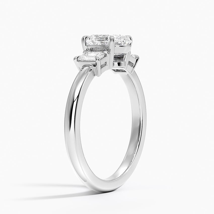 Petite Rhiannon Three Stone Diamond Ring (1/4 ct. tw.) Platinum Oval Engagement Ring