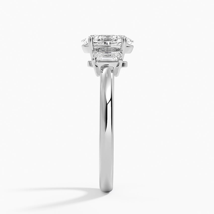 Petite Rhiannon Three Stone Diamond Ring (1/4 ct. tw.) Platinum Oval Engagement Ring