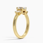 Petite Rhiannon Three Stone Diamond Ring (1/4 ct. tw.) Yellow Gold 18k Oval Engagement Ring