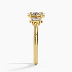 Petite Rhiannon Three Stone Diamond Ring (1/4 ct. tw.) Yellow Gold 18k Oval Engagement Ring