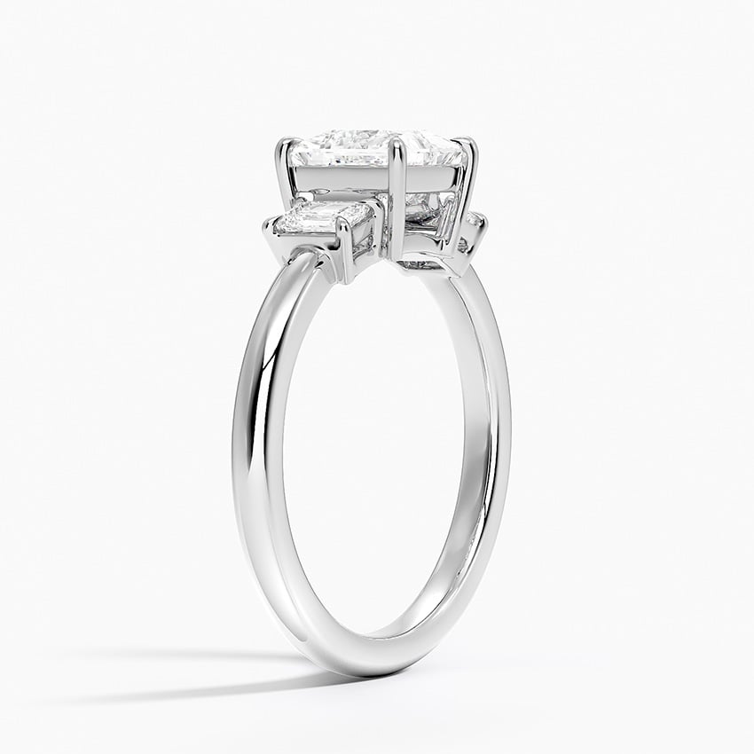Petite Rhiannon Three Stone Diamond Ring (1/4 ct. tw.) Platinum Princess Engagement Ring