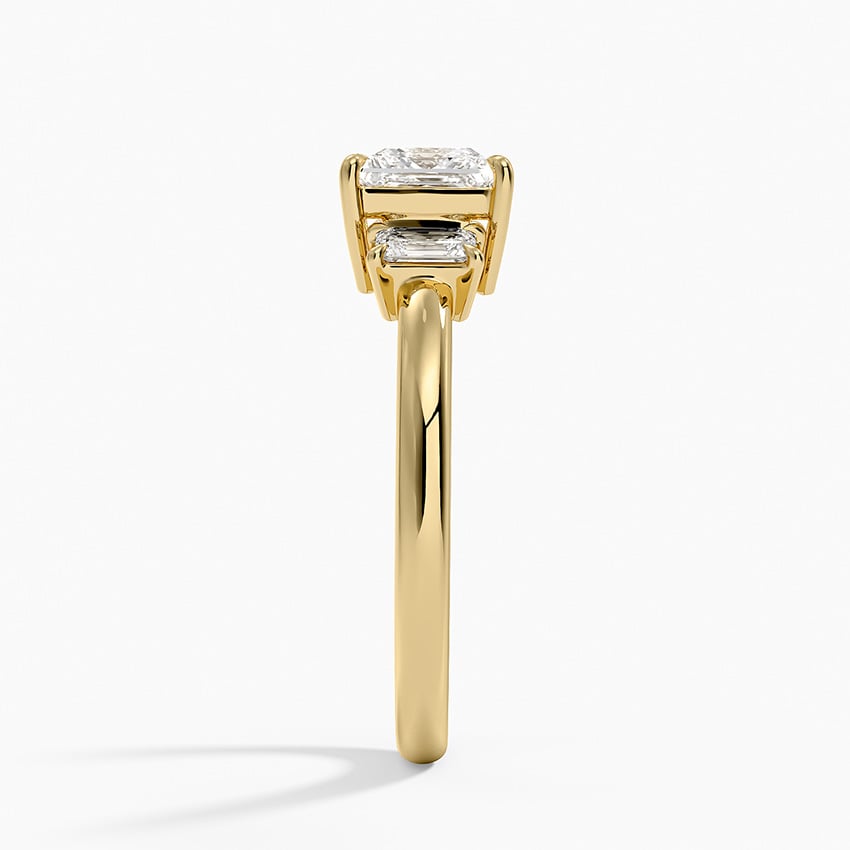 Petite Rhiannon Three Stone Diamond Ring (1/4 ct. tw.) Yellow Gold 18k Princess Engagement Ring