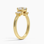 Petite Rhiannon Three Stone Diamond Ring (1/4 ct. tw.) Yellow Gold 18k Round Engagement Ring