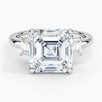 Petite Rhiannon Three Stone Diamond Ring (1/4 ct. tw.) Platinum Asscher Engagement Ring