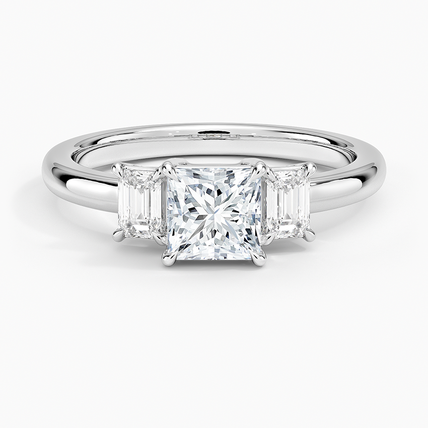 Petite Rhiannon Three Stone Diamond Ring (1/4 ct. tw.) Platinum Princess Engagement Ring