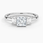 Petite Rhiannon Three Stone Diamond Ring (1/4 ct. tw.) Platinum Princess Engagement Ring