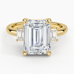 Petite Rhiannon Three Stone Diamond Ring (1/4 ct. tw.) Yellow Gold 18k Emerald Engagement Ring